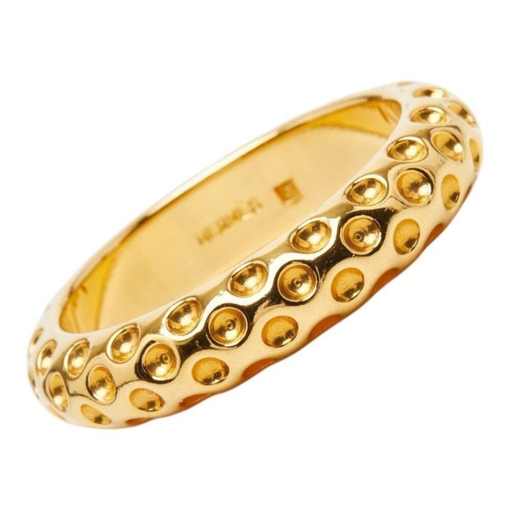 Hermes Dot Motif Scarf Ring Gold Plated Gold